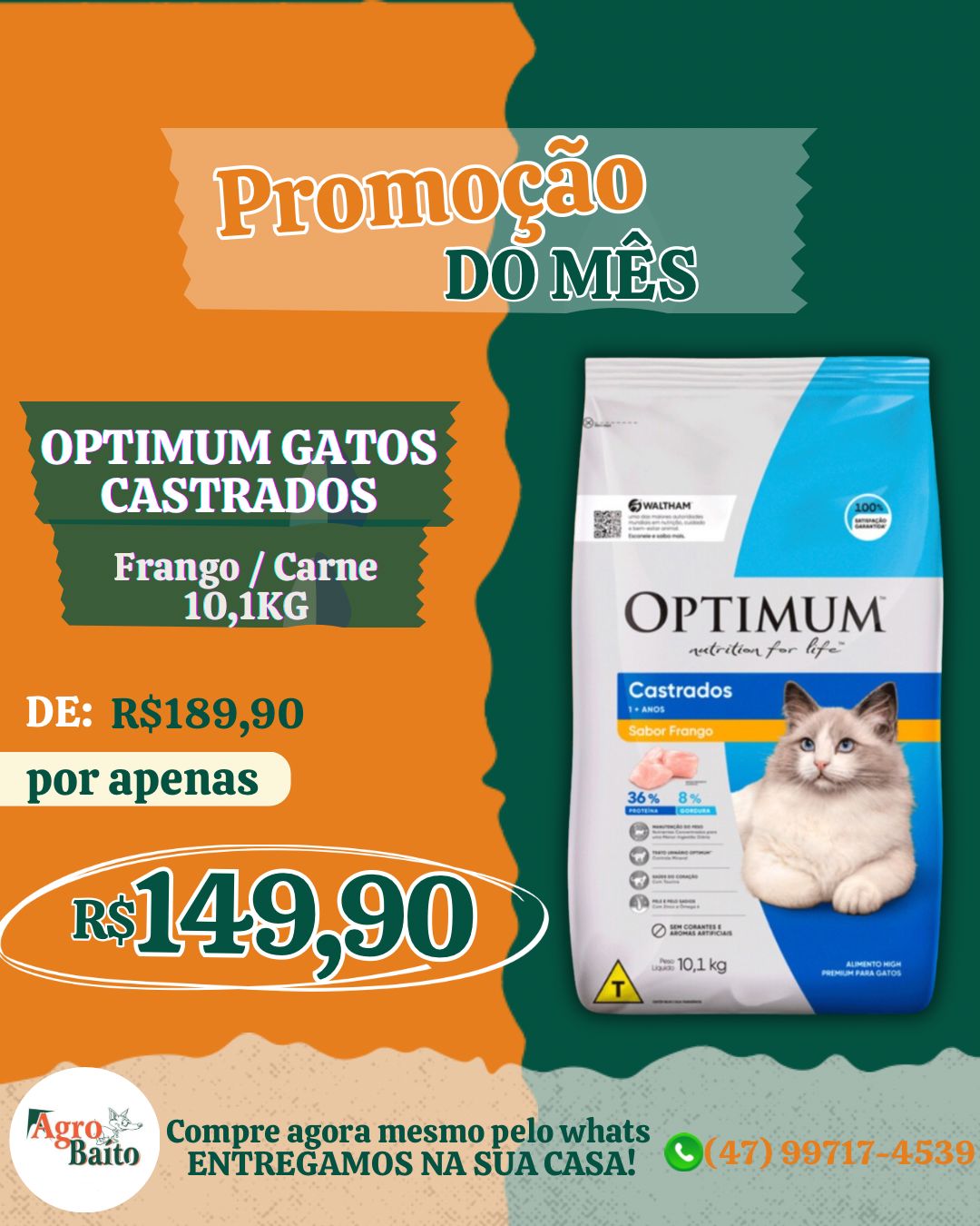 Feed - Gatos - Optimum 10 Kg